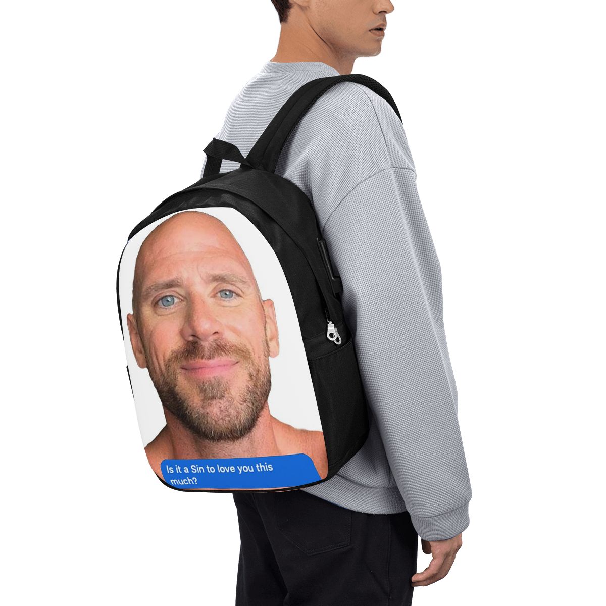 Travel Accessories Men - Johnny Sins Flirty Text Bubble Sırt