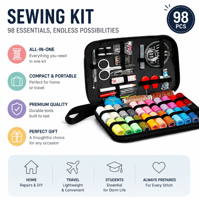 68/98PCS Dikiş Aksesuarları Al - Travel Accessories Gadget incelemesi ve fiyatı