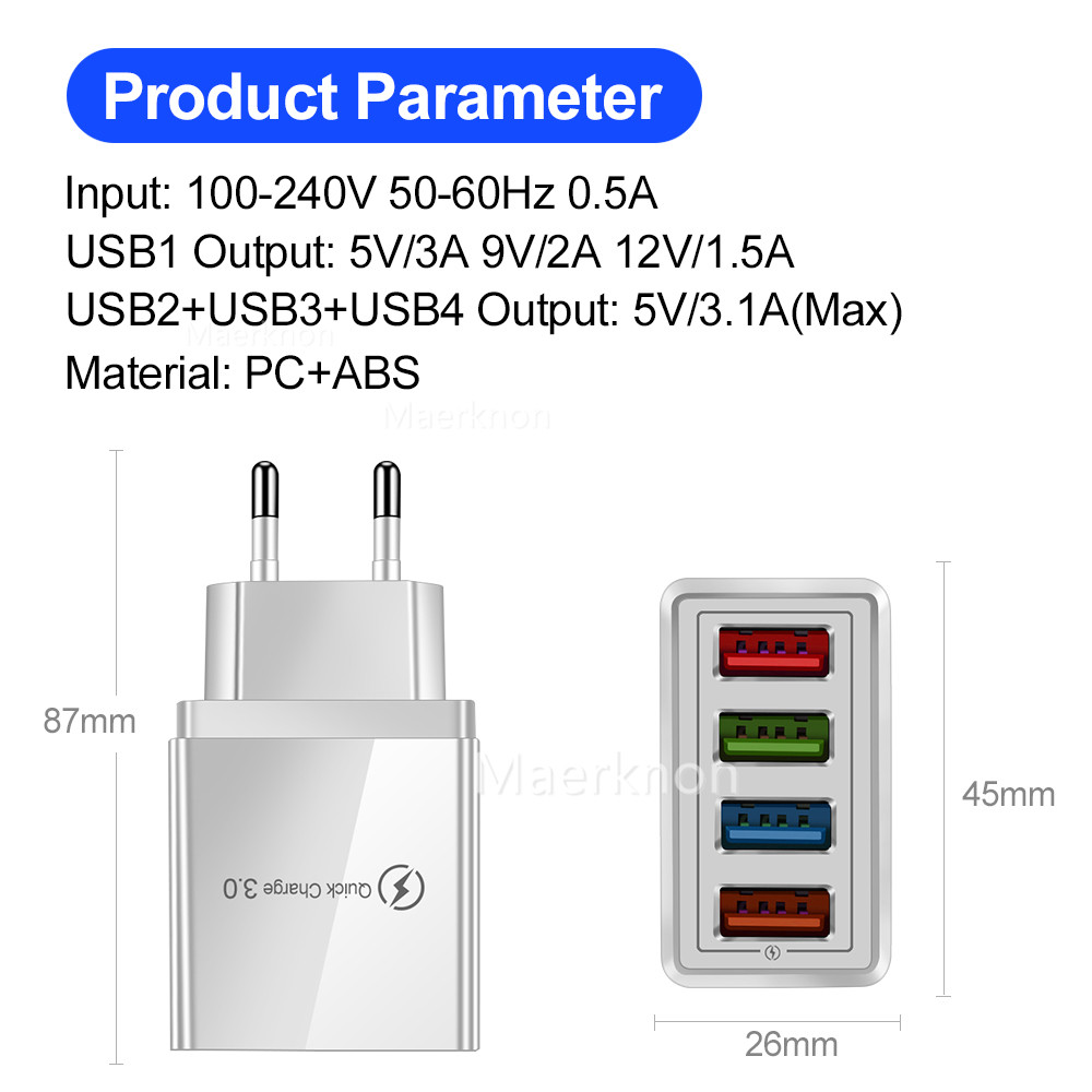 4 USB Hızlı Şarj Başlığı AB/AB - Travel Accessories Inc incelemesi ve fiyatı